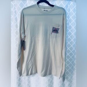 Ohio State Champion Men's Long Sleeve Shirt in Cream with Logo